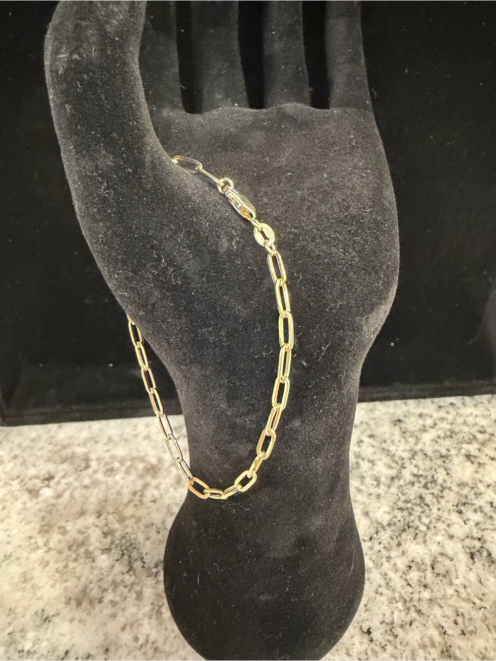 Paperclip Chain Bracelet in 10k Yellow Gold